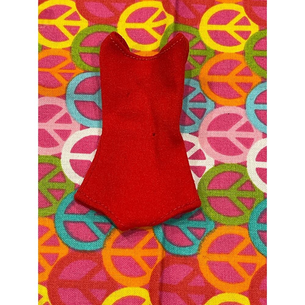 Vintage Mattel Barbie TAGGED Clothing Red Swimming Suit #5